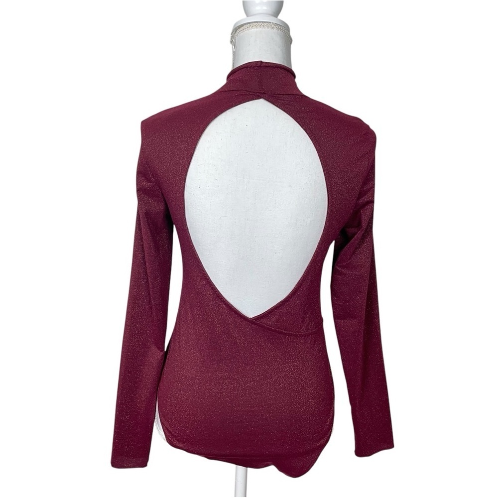 Daily Practice by Anthropologie Shimmer Open-Back Bodysuit Small - Picture 6 of 12